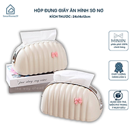 Hộp Đựng Giấy Ăn Rút Hình Vỏ Sò Kèm Nơ Hồng Có Lò Xo - Hộp Đựng Giấy Ăn Cao Cấp - Hàng Chính Hãng MI