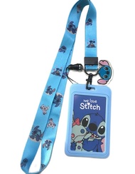 STITCH SKY ซองใส่บัตร ที่ใส่บัตร พร้อมสายคล้องคอ ( 2cm) มีตุ๊กตาเล็ก  ลาย  สติทช์ b ฟ้า สำหรับบัตร 5.5x8.5cm (body 7x11cm) สวยงาม น่าใช้งาน by PMYL