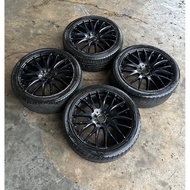 Rays Homura 2x9 19 Inch 19x8J ET45 5x114.3 Sport Rims with Tyres Original Halfcut Made in Japan