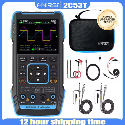 FNIRSI 2C53T Three In One Oscilloscope Multimeter Signal Generator 50MHz Bandwidth 250MS Rate Dual C