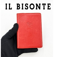 original IL BISONTE red full leather passport cover case