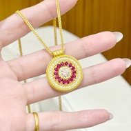 Point Diamond Rose Women's Pendant Electroplating Gold Necklace Set Chain Vacuum Compass Pendant Jew