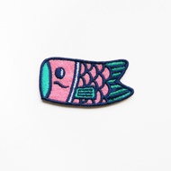 Minifanfan | Koinobori Sticker Patch or Patch Pin | Embroidery Patch | Japanese Carp Streamer Sticke
