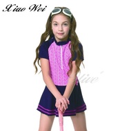 Xiaowei's Shop Sales Brand [Pretty Pink Love Picture] Children's One-Piece Dress Swimsuit NO.B88815 