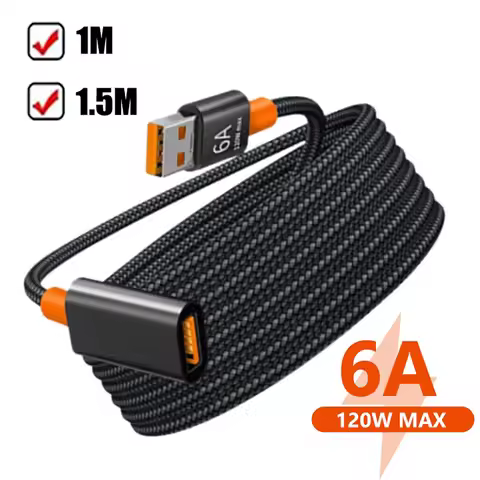 6A USB 3.0/2.0 Extension Cable High-Speed Data Transfer Cord for Smart Laptop PC TV Xbox SSD HDD USB