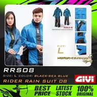 BAJU HUJAN GIVI RIDER RAINSUIT/RAINCOAT 08 RRS08 L BLACK-SEA BLUE