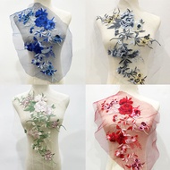 Big Size Patches for Clothes Embroidered Leaf Flower Lace Patch Diy Wedding Gown Applique Sewing Pat