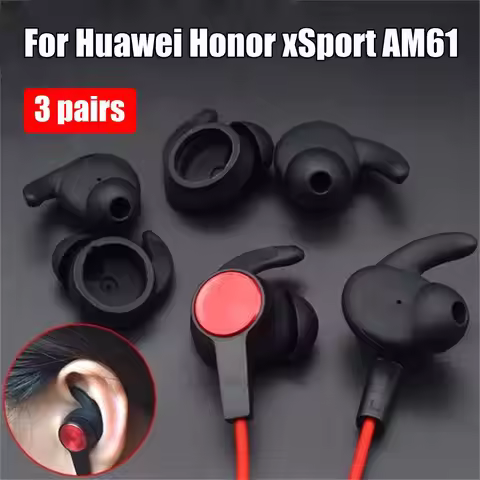 3 Pairs Earbuds Tips Silicone Cover Eartips for Huawei Honor xSport AM61 Bluetooth Headset
