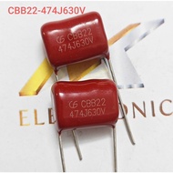 (Combo of 10) Capacitor CBB22 474J 630V 474J630V 630V474J 1.0uF pin distance 15mm