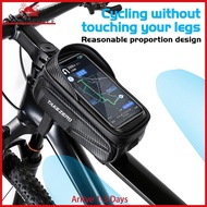 Hard Shell Bicycle Bag Waterproof Rainproof Bicycle Phone Holder Case Double Zipper Bicycle Phone Stand Bag High-Capacity for Outdoor Riding Equipment