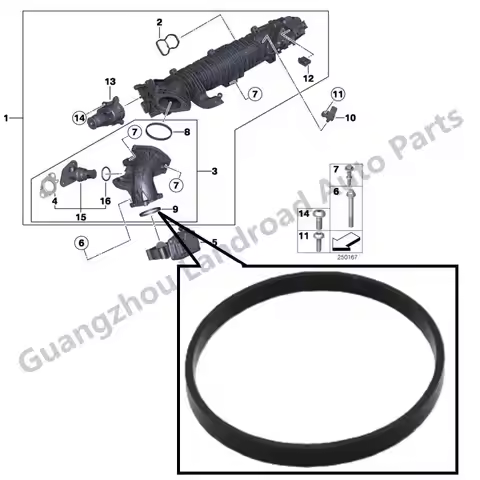 11617801943 Throttle Body Gasket For BMW F20 E90 E91 E92 E93 F30 F34 F36 E60 F07 F10 F06 F12 F02 E84