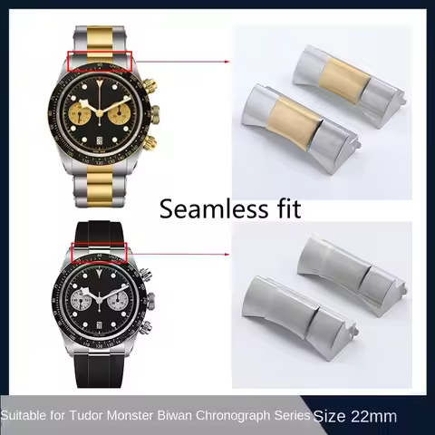 Rubber Strap 316 Stainless Steel Head End Link for Timing Tudor Biwan M79363 Little/Small Monster 22