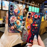 Multicolor flower and leaf flexible case for iphone 17 16 15 14 13 12 11 xr xs max 8 7 6 pro max plu