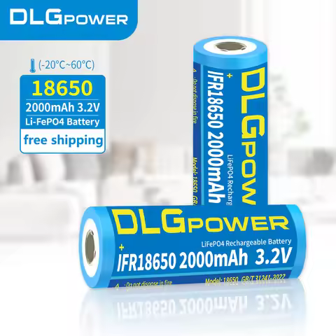 DLGPOWER 3.2V 2000mAh Rechargeable Battery High Quality 3.2V 18650 LiFePo4 Battery 18650 2000mAh Bat