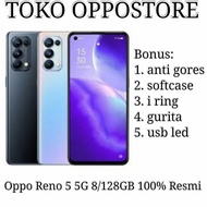 OPPO Reno5 5G Smartphone 8GB/128Gb (Garansi Resmi) - Silver