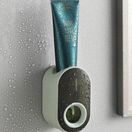 B2U Wall Mounted Toothpaste Squeezer Push Automatic Hole Free Brushing Paste Shelf Toothpaste