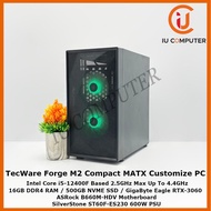 TECWARE FORGE M2 COMPACT MATX GAMING INTEL CORE I5-12400F 16GB RAM 500GB NVME SSD RTX3060 USED DESKT