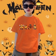 Halloween Kids T-Shirt Skull Pattern Funny Skeleton Graphic Short Sleeve Spooky Party Costume Top