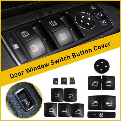 14Pcs/set Black Window Switch Button Cover For Mercedes Benz E200 E350 E250 E500 E300 E400 ML350 C35
