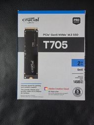 [全新未開] Crucial T705 2TB Gen 5.0x4 M.2 SSD (R:14500MB/s/W:12700MB/s)(固態硬碟) (CT2000T705SSD3)
