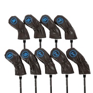 Golf Iron Headcovers Set 9 Pcs PU Leather Golf Club Protective Golf Accessories