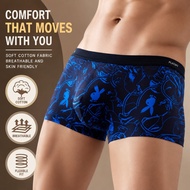 ((Pack of 4) Playboy Men's Underwear Long-staple Cotton Antibacterial Breathable Adult Men's Boxer B