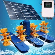 ☄4Impeller DC 96V 1500W Solar Powered Paddle Wheel Aerator Solar Oxygenation Water Pump For Fish ⚜h