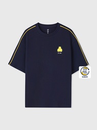 男童裝|Logo小熊印花圓領短袖T恤-海軍藍