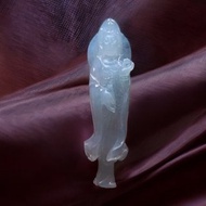 冰種翡翠立體精雕觀音菩薩 | 天然緬甸玉翡翠A貨 | 送禮