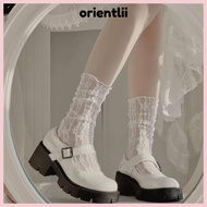 ORIENTLIIY Lace Pile-Up Socks - Slim Fit for Summer Wear, Goes Above the Knee