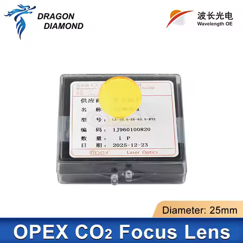 Original OPEX Focus Lens USA CVD Dia.25mm FL. 63.5 101.6 127mm 1.5 - 4" For CO2 Engraving Laser Mach
