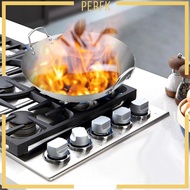 [Perfk] Steel Saute Pan Handle Multifunction Easy to Clean Thickened Wok Cooking Pot Chinese Pan for Household Scrambled Eggs BBQ