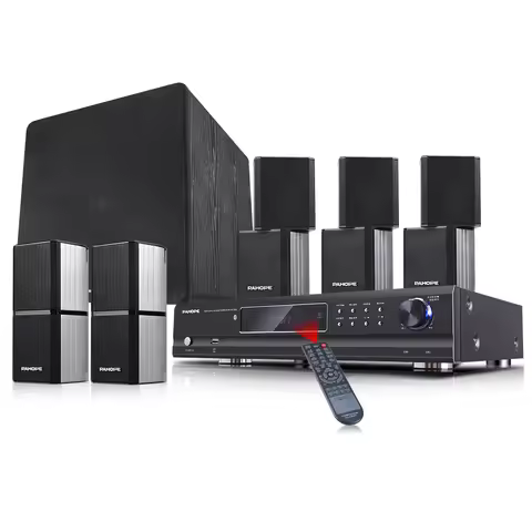 Mini 5.1 Home Theater Sound System 3D surround USB/TB/ Fiber/Coaxial 5.1 amplifier surround combined
