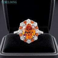 4 CT Lab Orange High Carbon Diamond Gem 925 Sterling Silver Engagement Ring for Women Jewelry Gift