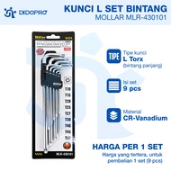 MOLLAR L Key Set 9 PCS Long Star Torx Key Extra Long Torx Wrench