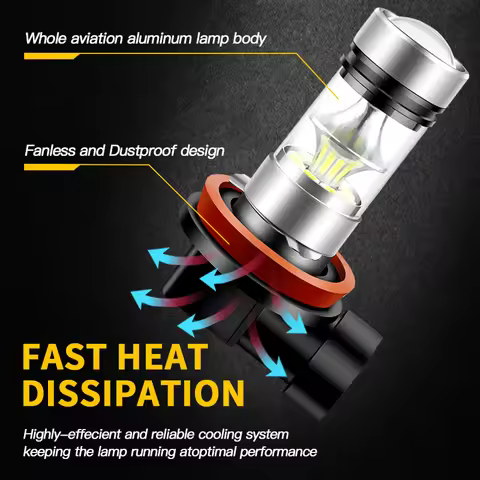 2PCS 12V H8 H11 100W LED Fog Light Bulbs Canbus For Seat Toledo MK4 KG 12-19 Leon MK3 5F 13-18 Ibiza