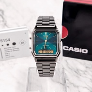 Casio Vintage AQ-230EGG-3A Black Stainless Steel Band Men Watch / Women Watch / Unisex