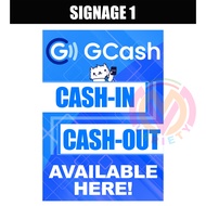 Gcash cash in cash out signage