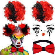 Dingion 4 Keping Aksesori Badut Halloween untuk Wanita Termasuk Klip Rambut Pada Sanggul Puff Peleka
