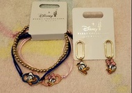 香港迪士尼樂園唐老鴨黛絲耳環手鏈hong kong Disneyland Donald duck daisy earrings bracelet