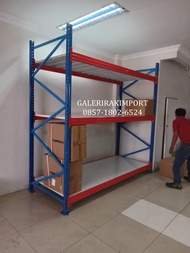 Rak Gudang Kapasitas 1 Ton/Shelving Rak Import Besi Baja