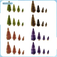 [mojotorw7] 8Pcs Artificial Christmas Tree Xmas Trees Models Desk Wood Base Pine Trees Christmas Dec