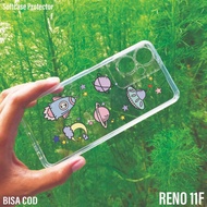 FS Clear Case Reno 11F 5G Latest Case Motif planet 1 Image Cool Cute RENO Casing Camera Protector Pr