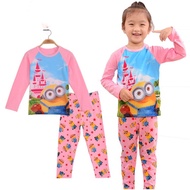 Kids minion pink Pyjamas Sleepwear home clothes