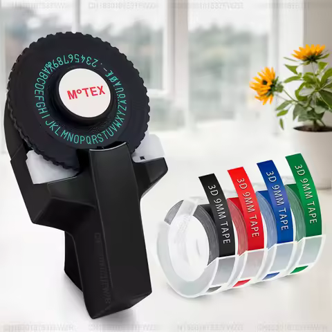 3D Embossing Label Maker Motex E101 Dymo Labeller Handheld Manual Adhesive Sticker Label Maker Print