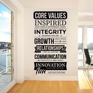 Core Values Wall Quote Decals Decor Company Modern Office Wall Stickers Conference Room Self-adhesiv