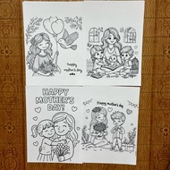 Set of 8 coloring pages. baby given to grandmother, mother, aunt. A4 paper size, weight 120gsm