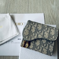 Dior Saddle Lotus 錢包 灰色