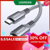 UGREEN 100W Type C 5A Silica Gel Fast Charging Cable E-Marker USB C to USB C Nylon Braided for iPhon