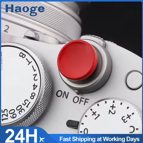 Haoge Camera Shutter Release Button Concave Surface Red for Leica Q3/Q3-43/D-Lux 8/M9/M10/M11/M11-P 